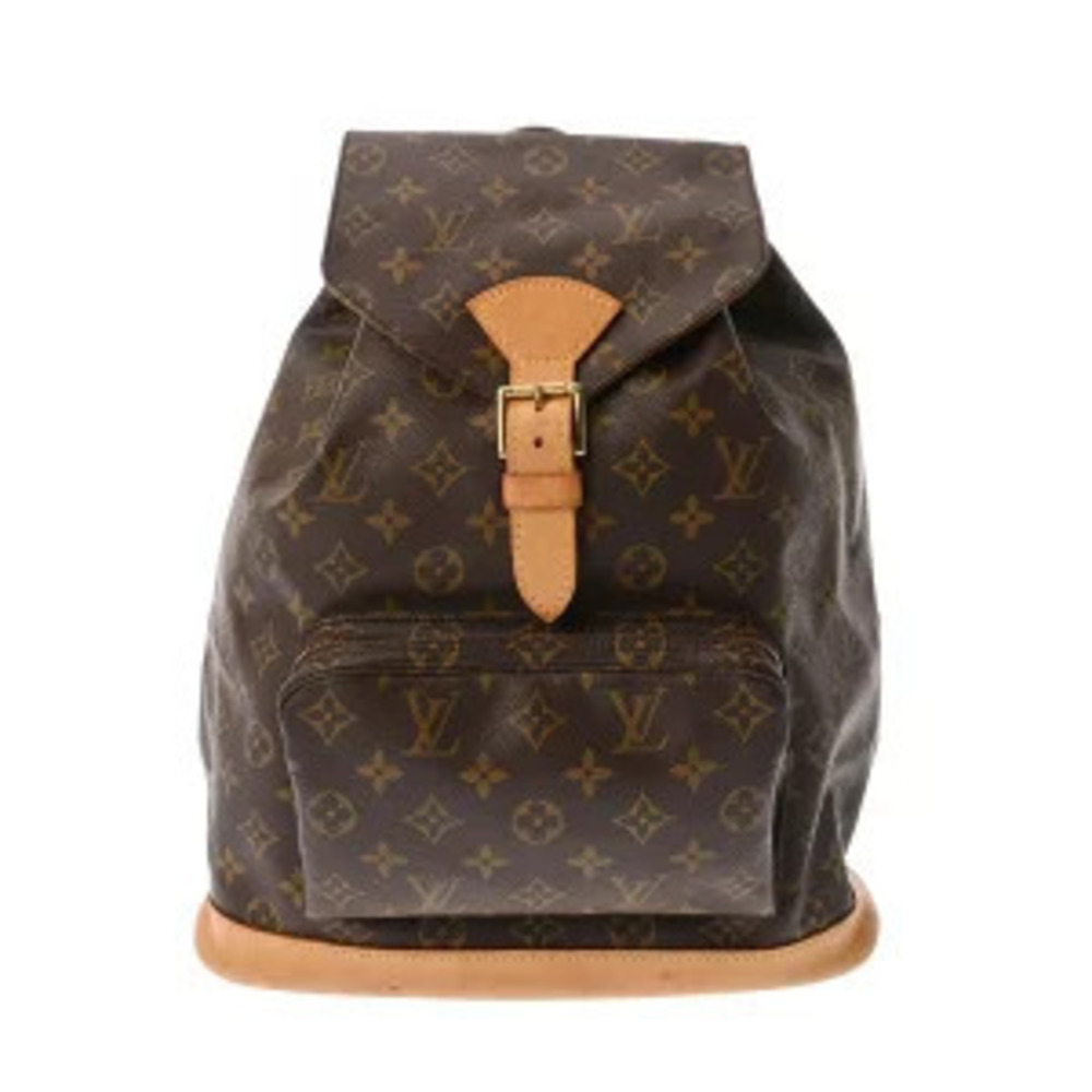 Louis Vuitton Monogram Montsouris Canvas Backpack Rucksack Daypack Bag Brown